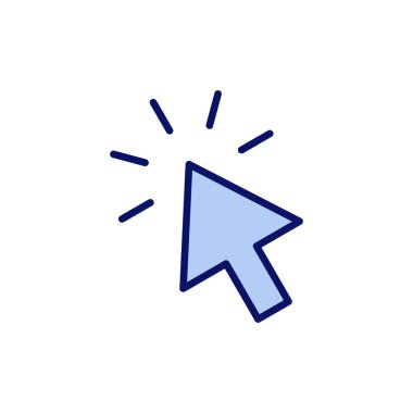 Simge vektörüne tıklayın. İşaretli ok işareti ve sembol. imleç simgesi