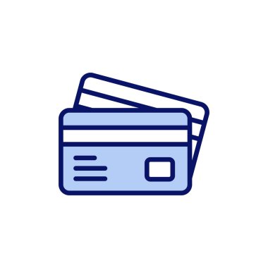 Kredi kartı ikon vektörü. Kredi kartı ödeme imzası ve sembolü
