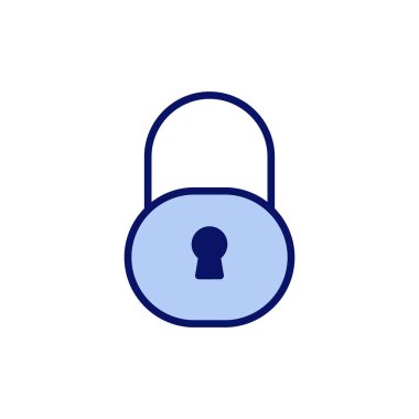 Simge vektörünü kilitle. Asma kilit işareti ve sembol. Şifreleme simgesi. Güvenlik sembolü