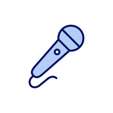 Mikrofon ikon vektörü. Karaoke işareti ve sembol