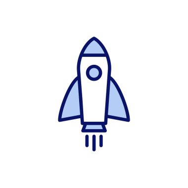 Roket ikon vektörü. Başlangıç işareti ve sembol. roket fırlatma simgesi