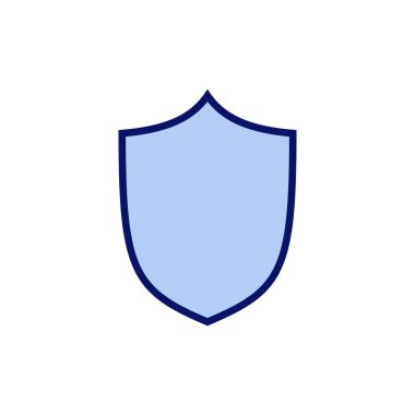 Kalkan simgesi vektörü. Koruma ikonu. Güvenlik işareti ve sembol