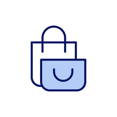 Alışveriş poşeti ikon vektörü. Alışveriş işareti ve sembol