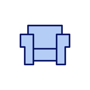 Koltuk simgesi vektörü. Kanepe işareti ve sembol. mobilya simgesi