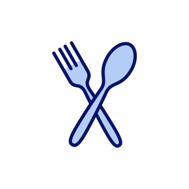 kaşık ve çatal ikon vektörü. kaşık, çatal ve bıçak ikonu vektörü. Restoran işareti ve sembolü