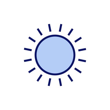 Güneş ikonu vektörü. Parlaklık işareti ve sembol