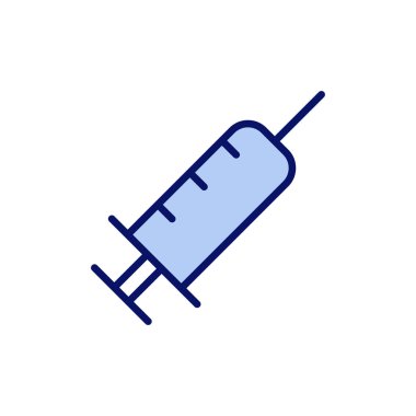 Şırınga ikon vektörü. Enjeksiyon işareti ve sembol. Aşı simgesi