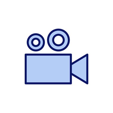 Video simgesi vektörü. Video kamera işareti ve sembol. Film tabelası. Sinema