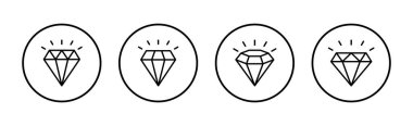 Elmas ikon vektörü. Elmas taşları işareti ve sembolü