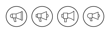 Megafon ikon vektörü. Hoparlör işareti ve sembol