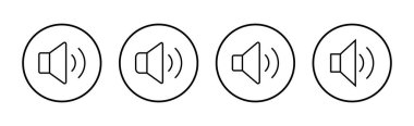 Sözcü simgesi vektörü. Ses düzeyi ve sembol. Hoparlör ikonu. ses sembolü