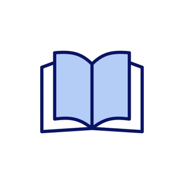 Kitap ikonu vektörü. Açık kitap işareti ve sembol. Kitap simgesi