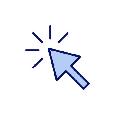 Simge vektörüne tıklayın. İşaretli ok işareti ve sembol. imleç simgesi