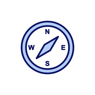 Pusula simgesi vektörü. ok pusula simgesi işareti ve sembolü