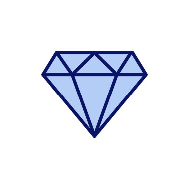 Elmas ikon vektörü. Elmas taşları işareti ve sembolü