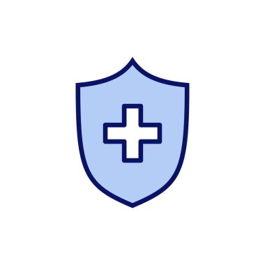 Sağlık sigortası ikonu vektörü. Sigorta sağlık belgesi ve sembolü