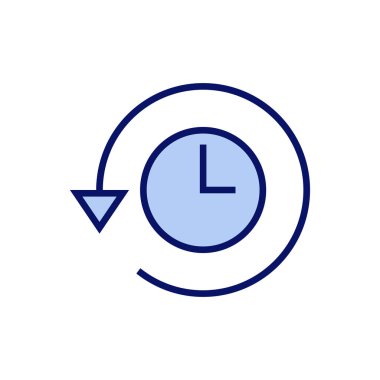 Tarih simgesi vektörü. Son olay geçmişi işareti ve simgesi