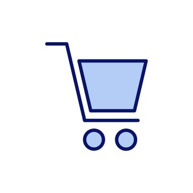 Alışveriş ikonu vektörü. Alışveriş arabası işareti ve sembol. Trolley simgesi