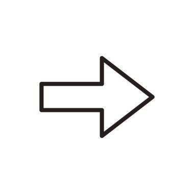 Uygulamalar ve web siteleri için ok simgesi. Web tasarımı için ok işareti ve sembol.