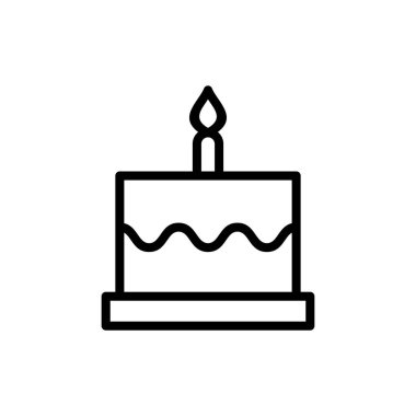 Uygulamalar ve web siteleri için pasta simgesi. Pasta işareti ve sembol. Doğum günü pastası simgesi