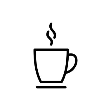 Uygulamalar ve web siteleri için kahve fincanı simgesi. Kahve işareti ve sembol.