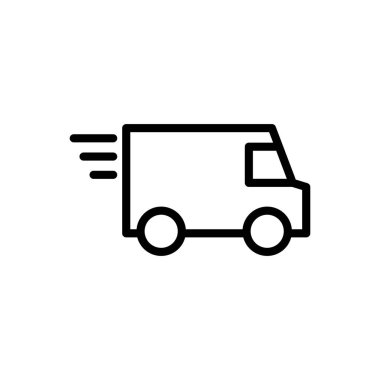 Uygulamalar ve web siteleri için teslimat kamyonu simgesi. Teslimat kamyonu işareti ve sembol. Hızlı dağıtım simgesi gönderiliyor