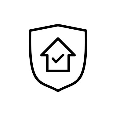 Uygulamalar ve web siteleri için ev sigortası simgesi. ev koruma işareti ve sembol