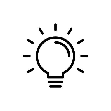 Uygulamalar ve web siteleri için lamba simgesi. Ampul işareti ve sembol. fikir sembolü.