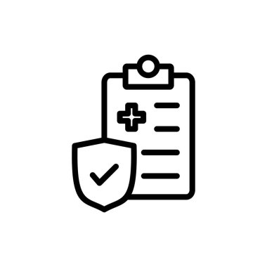 Uygulamalar ve web siteleri için tıbbi sigorta simgesi. Sağlık sigortası ve sembol