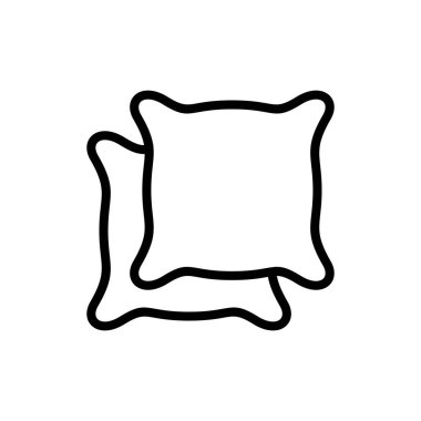 Uygulamalar ve web siteleri için yastık simgesi. Yastık işareti ve sembol. Rahat yumuşacık yastık.