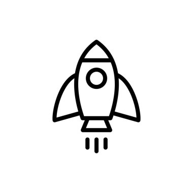 Uygulamalar ve web siteleri için roket simgesi. Başlangıç işareti ve sembol. roket fırlatma simgesi