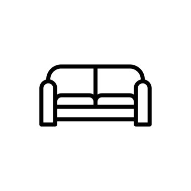 Uygulamalar ve web siteleri için kanepe simgesi. Kanepe işareti ve sembol. mobilya simgesi