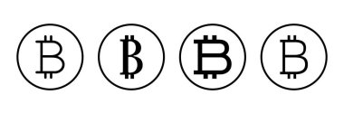 Bitcoin simge logosu tasarımı. Bitcoin işareti ve sembol. ödeme sembolü. şifreleme para birimi logosu