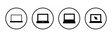 Laptop simge logosu tasarımı. bilgisayar işareti ve sembol