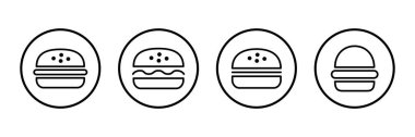 Burger ikon logo tasarımı. Hamburger ve sembol. hamburger