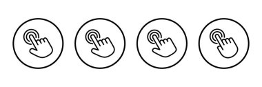 El tıklama simgesi logosu tasarımı. İşaret ve sembol. el imleç simgesi