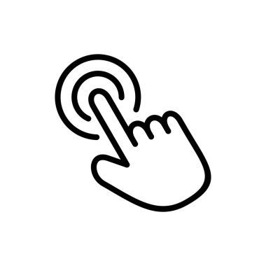 Uygulamalar ve web siteleri için el tıklama simgesi. İşaret ve sembol. el imleç simgesi