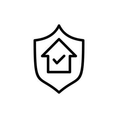 Uygulamalar ve web siteleri için ev sigortası simgesi. ev koruma işareti ve sembol