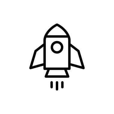 Uygulamalar ve web siteleri için roket simgesi. Başlangıç işareti ve sembol. roket fırlatma simgesi