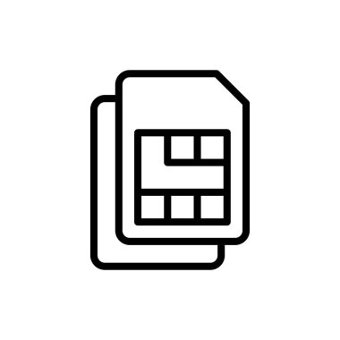 Uygulamalar ve web siteleri için Sim kart simgesi. çift sim kart işareti ve sembol