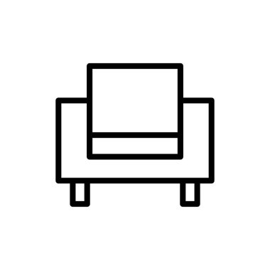 Uygulamalar ve web siteleri için kanepe simgesi. Kanepe işareti ve sembol. mobilya simgesi