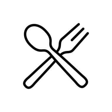 Uygulamalar ve web siteleri için kaşık ve çatal simgesi. kaşık, çatal ve bıçak ikonu vektörü. Restoran işareti ve sembolü