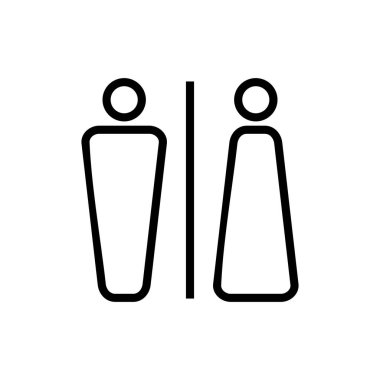 Uygulamalar ve web siteleri için tuvalet simgesi. Kızlar ve erkekler tuvaletleri imzalar ve simgeler. Banyo tabelası. wc, tuvalet