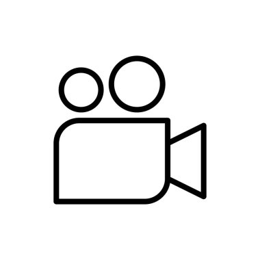 Uygulamalar ve web siteleri için video simgesi. Video kamera işareti ve sembol. Film tabelası. Sinema
