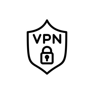 Uygulamalar ve web siteleri için Vpn simgesi. Özel ağ işareti ve sembol. sanal özel ağ simgesi.