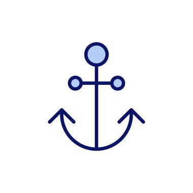 Çapa simgesi vektörü. Çapa işareti ve sembol. Çapa deniz simgesi.