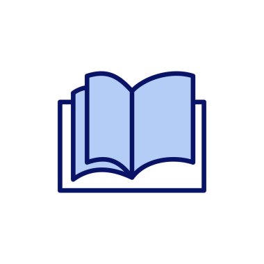 Kitap ikonu vektörü. Açık kitap işareti ve sembol. Kitap simgesi
