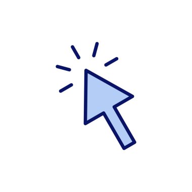 Simge vektörüne tıklayın. İşaretli ok işareti ve sembol. imleç simgesi