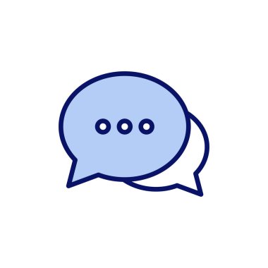 Sohbet ikonu vektörü. Konuşma balonu işareti ve sembol. Yorum simgesi. ileti