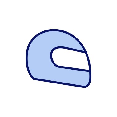 Kask simgesi vektörü. Motosiklet kaskı tabelası ve sembolü. İnşaat miğferi simgesi. Güvenlik kaskı